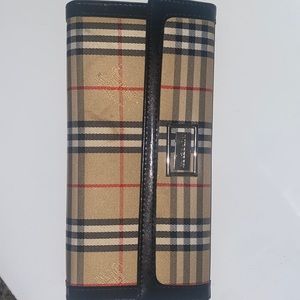 Burberry Nova Check PVC Leather Long Bifold Wallet Barely Used!